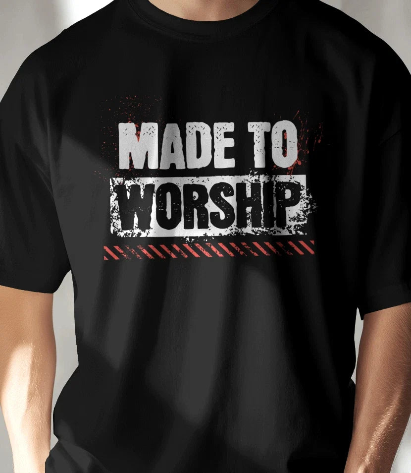 Christian Made to Worship, XL, Black, relaxed fit, faith, God, Jesus,men Unisex