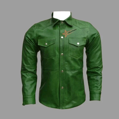 Genuine Leather Full-Sleeve Shirt for Men - Stylish & Durable Unisex