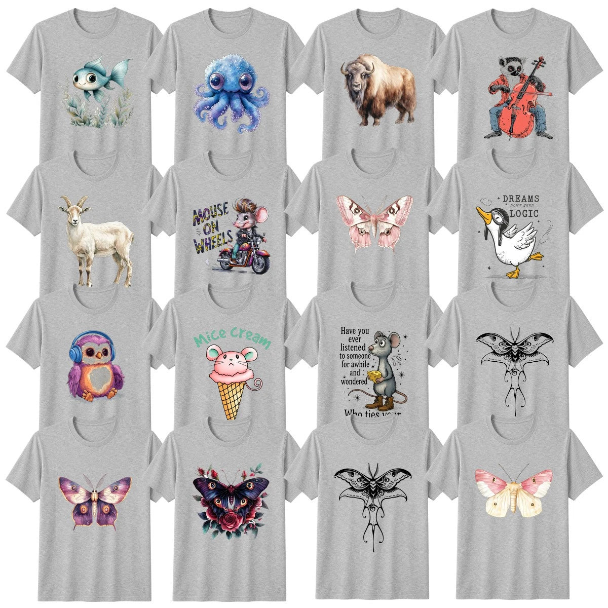 Watercolour Butterfly And Bee Wildlife Abstract Art T-Shirt Birthday Gift