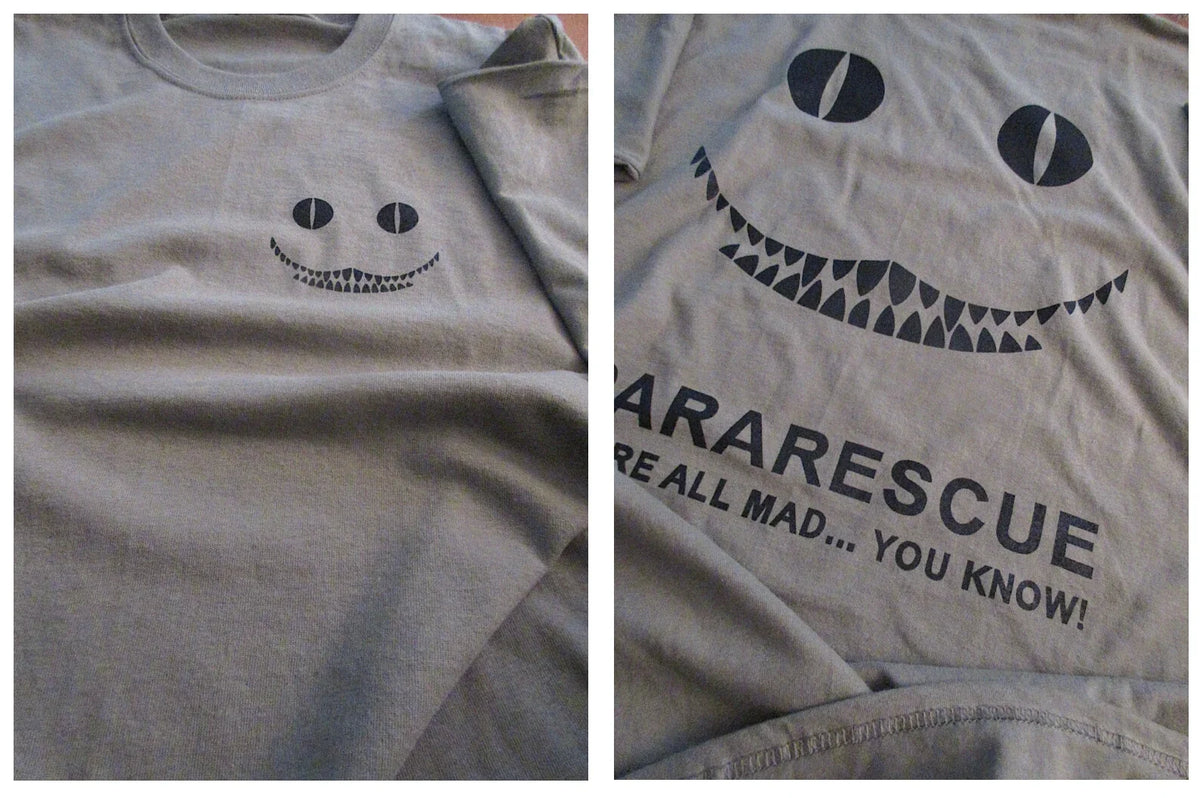 PARARESCUE "We"re All Mad" USAF Silk Screen XL Ultra Cotton TAN 6oz Unisex