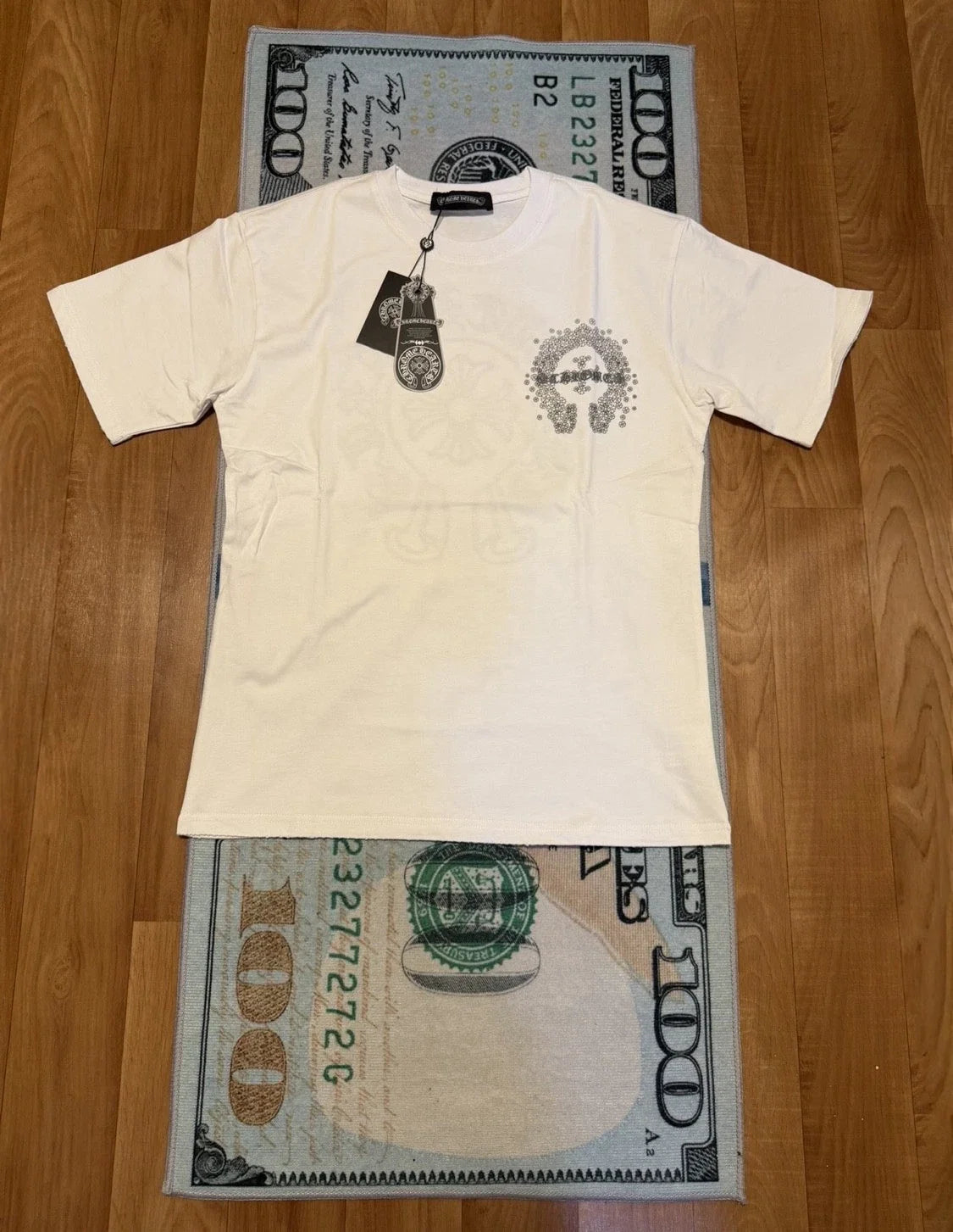 Chrome Hearts Men’s White Short Sleeve Crew Neck Logo Graphic Size L Unisex