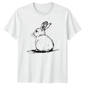 Rabbit Drawing Sketch Mens Womens Tee Animal Graphic Unisex Top Unisex