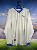 Asics Vintage Jersey Long Sleeve Football Soccer Shirt 90s White Men Size XL Unisex