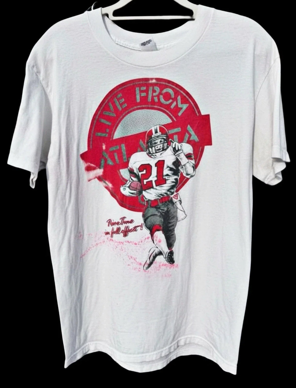 Vintage 90s Atlanta Falcons Prime Time “Neon”Deion Sanders Rare Large Unisex