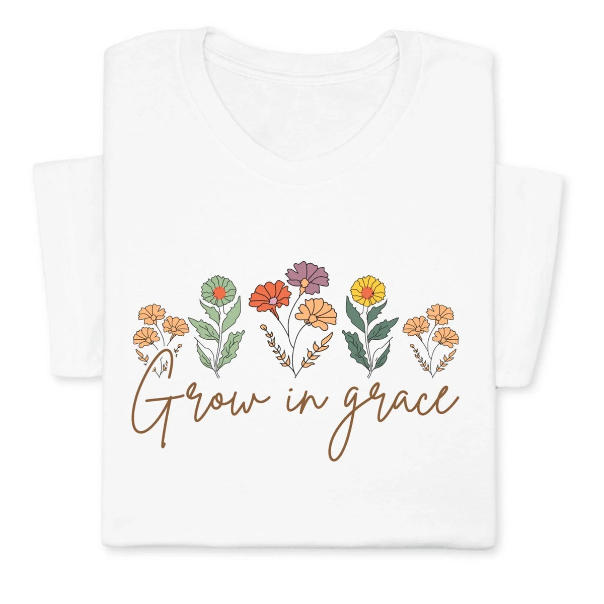 Grow in Grace Shirt, Retro Faith Tee, Christian Gift for Women & Teens Unisex