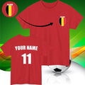 Personalised Belgium Football Custom Name And Number Sports Lover Top Unisex