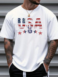 Men's American Flag Print Stripes Design With Bold USA Lettering Unisex