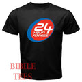 24 Hours Fitness Gym Men's Black Size S to 5XL Unisex