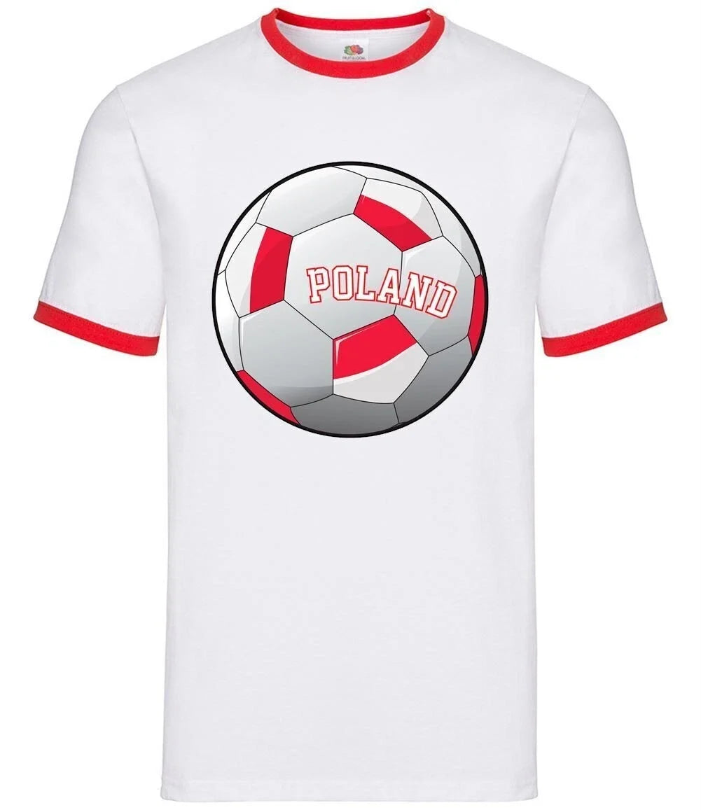 Country Football Poland - Mens Ringer - Polish Team Fan Soccer Footie Unisex