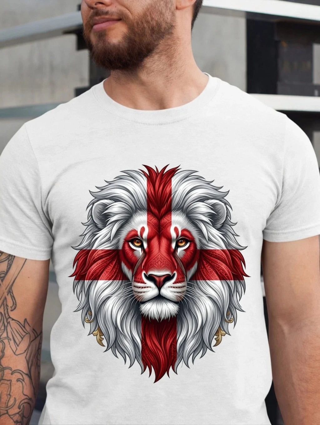 England Football Fan – Lion & Cross Inspired Supporter Tee Top Gift Unisex