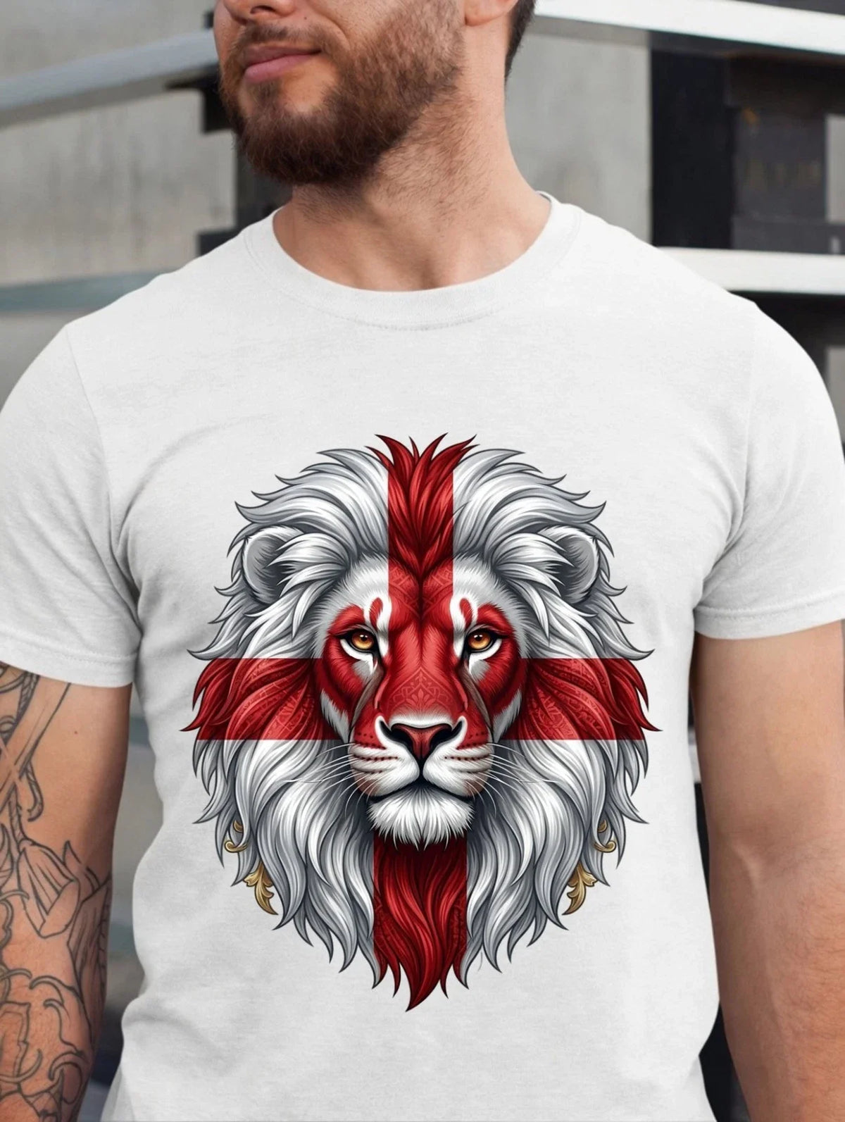 England Football Fan – Lion & Cross Inspired Supporter Tee Top Gift Unisex