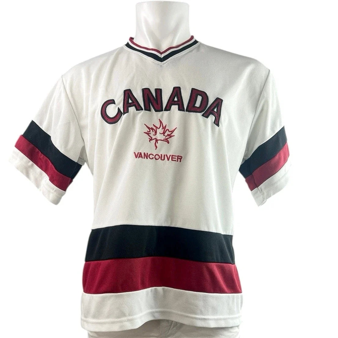 West Coast Vancouver Canada Men's White Short Sleeve Hockey Jersey Top Size S Unisex