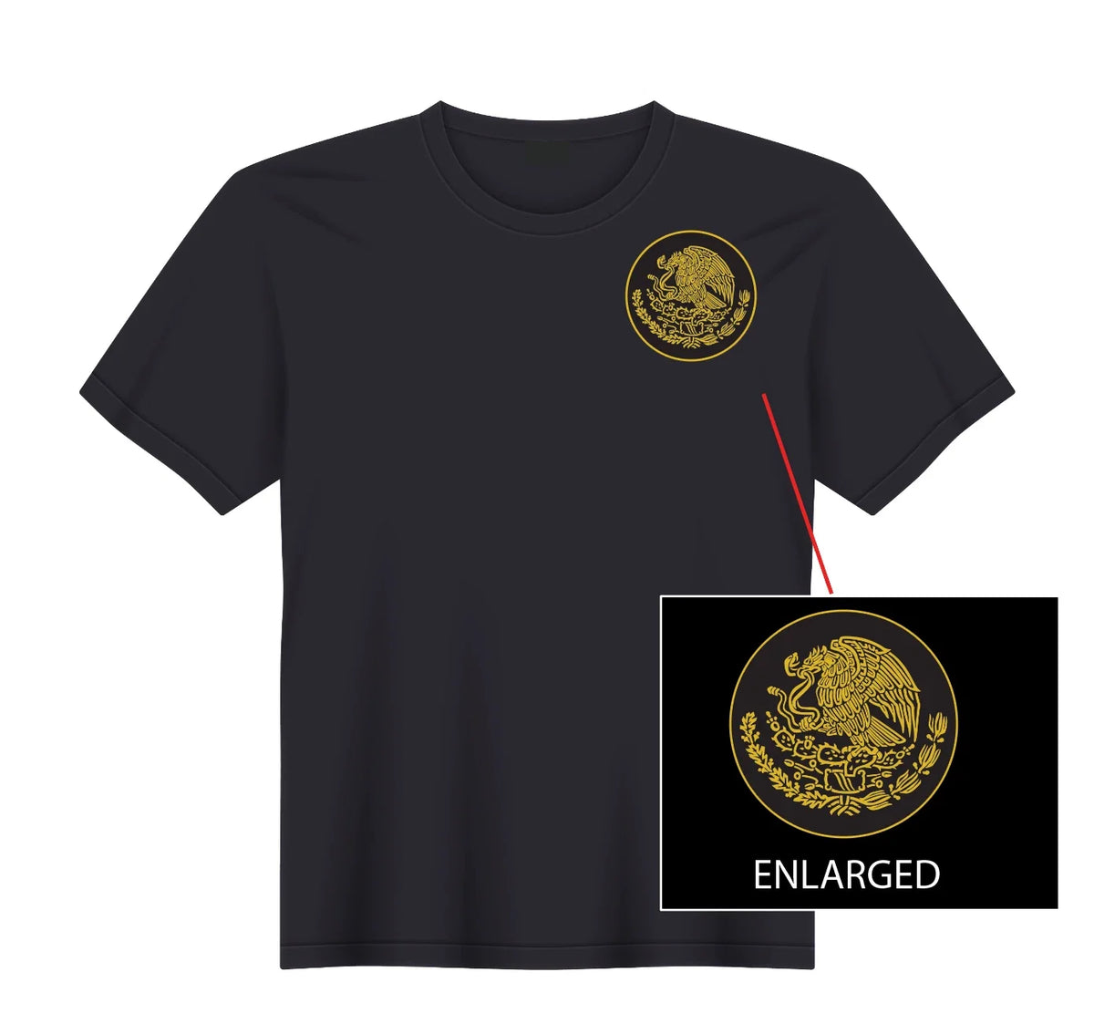 Mexican Gold Flag Mexico Guadalajara Monterrey Oaxaca NEW S, M, L, XL Unisex