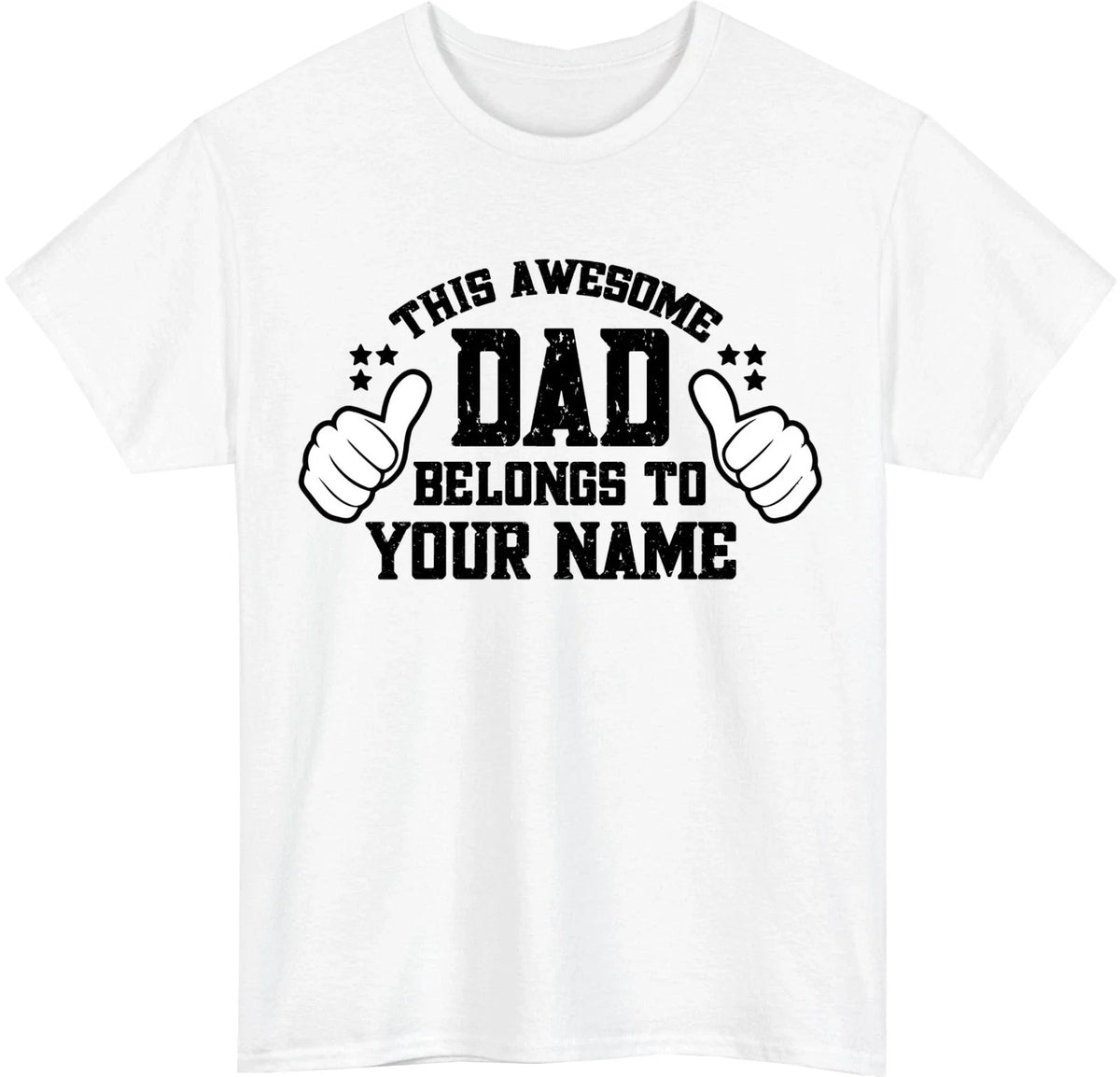 Personalized This Awesome Dad Belongs To - Custom Kids Name Tee Gift Unisex