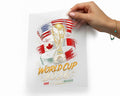 Football Trophy Flags Iron on Transfers World 2026 Cup USA Canada Mexico Fan DTF Unisex