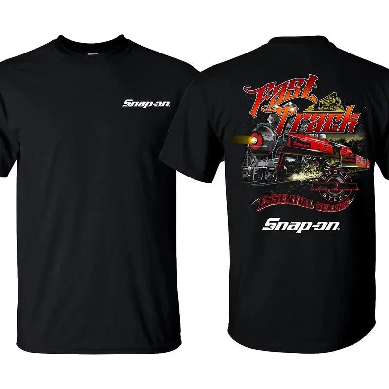 Snap-On Tools Mechanic T-Shirt Steel Train Locomotive Graphic Tee