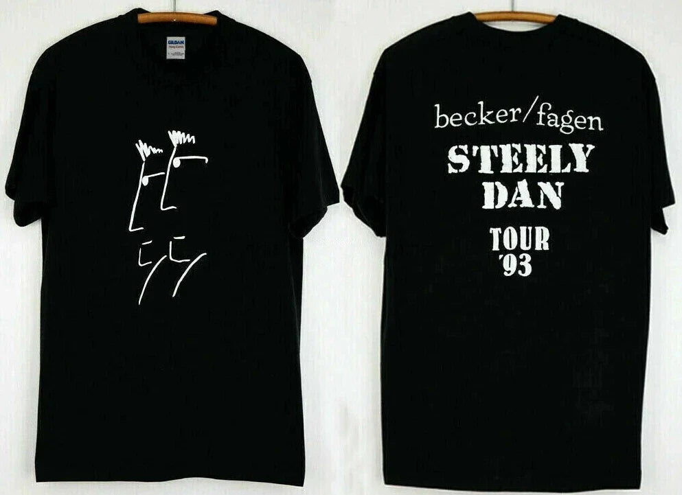 1993 Steely Dan Tour Vintage Unisex 2 Sides Black Cotton Tee Unisex
