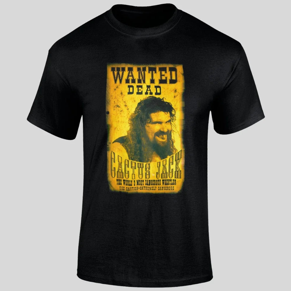 Cactus Jack T Shirt Retro Wanted Dead Poster Wrestling Tribute Mick Foley Tee Unisex