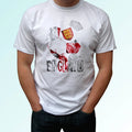 England football flag white t shirt design top soccer fan gift tee all sizes Unisex