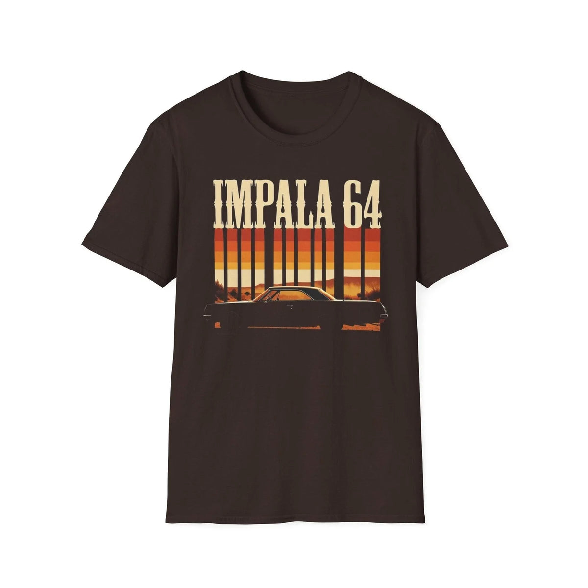 Impala 64 Retro Sunset Car Classic Lowrider Graphic Tee Unisex