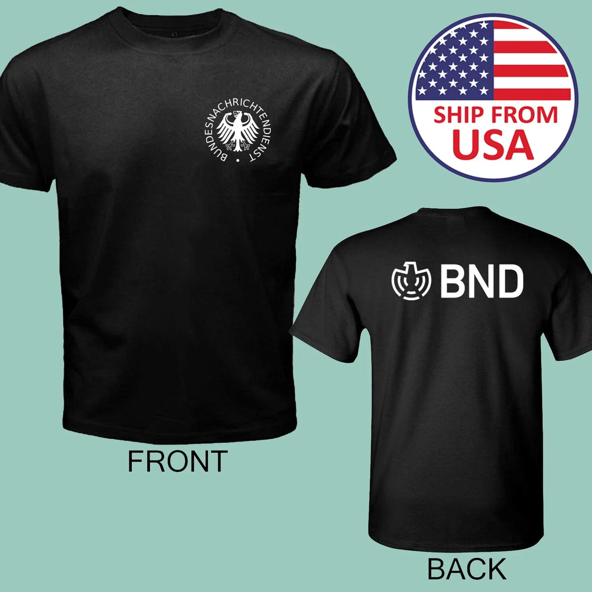 Special Germany Inteligence Agent BND Army Men's Black Size S-5XL Unisex