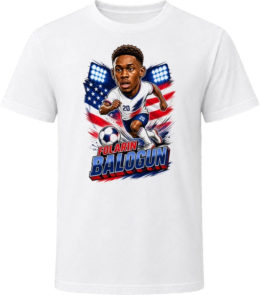 Folarin Balogun, United States Caricature Soccer 2026 T Shirt Unisex