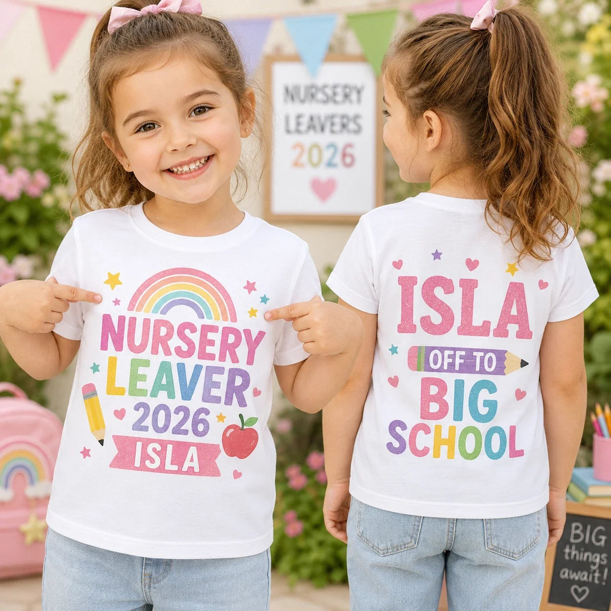 Personalised Nursery Leaver 2026 Big School Kids Tee Unisex