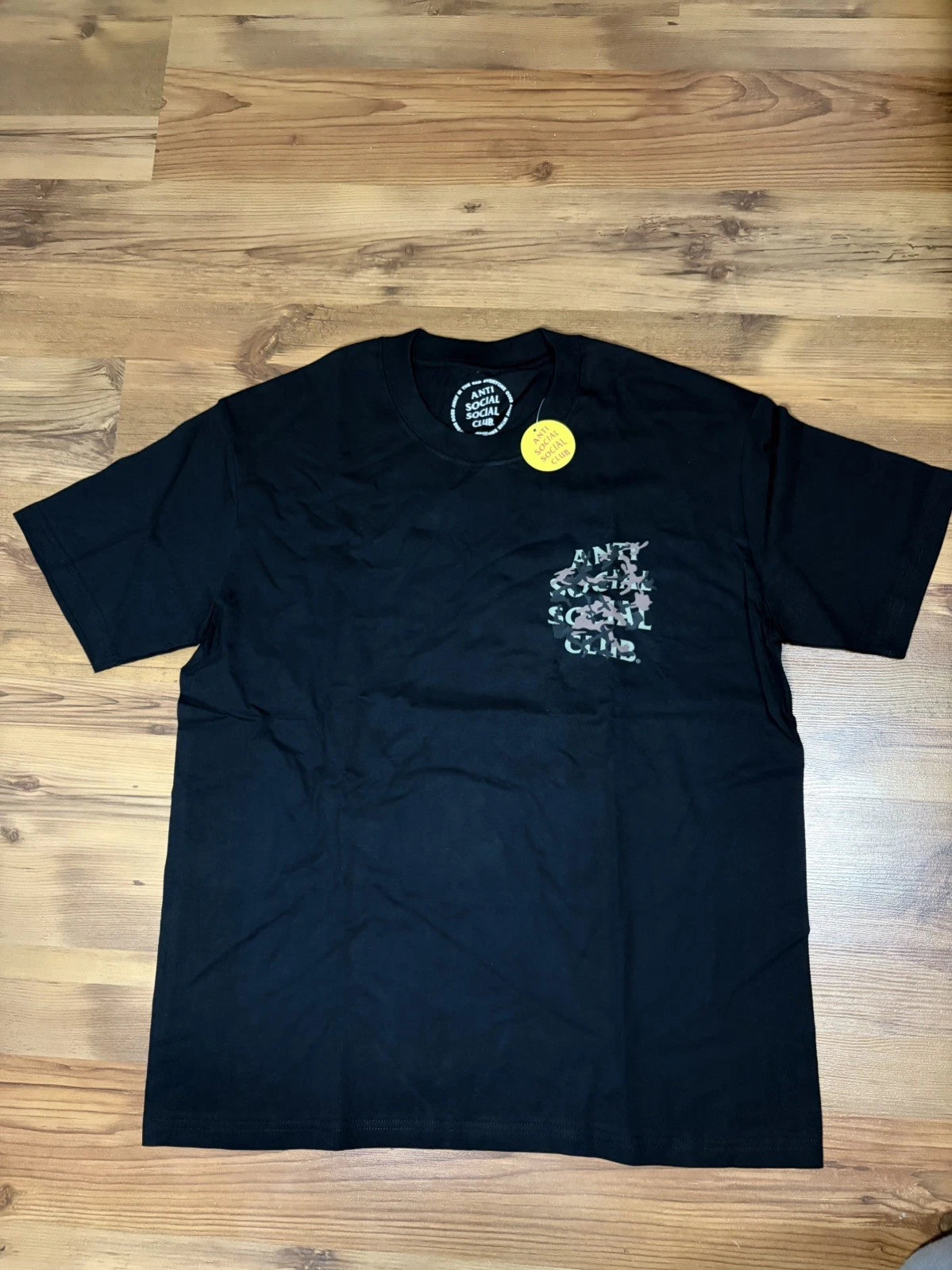 Anti Social Social Club black graphic camo t-shirt