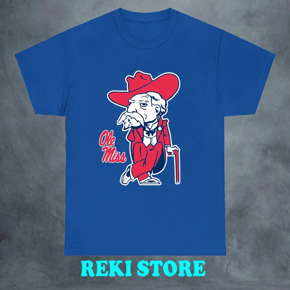 Colonel Reb Ole Miss Men's Blue Size S-5XL Unisex