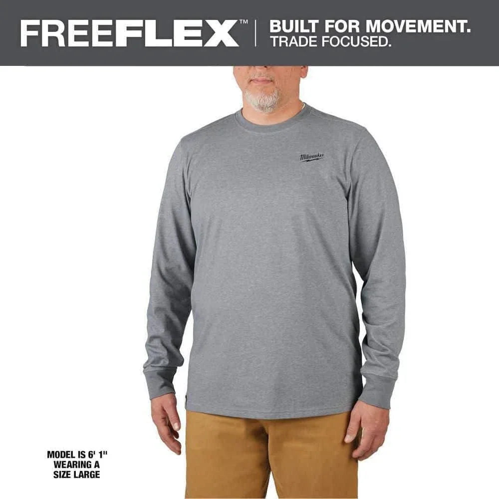 Milwaukee Men's Large Gray Cotton/Polyester Long-Sleeve Hybrid Work Unisex