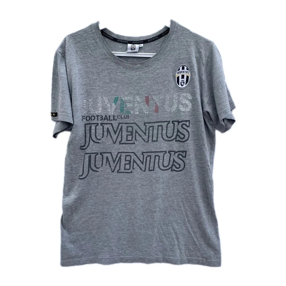 Juventus FC Official Gray Graphic Men’s L Italy Soccer Fan Tee #55 Unisex