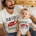TSHIRT (1192) Our First Father's Day Kids Child Dad Birthdy Baby Matching Shirt Unisex