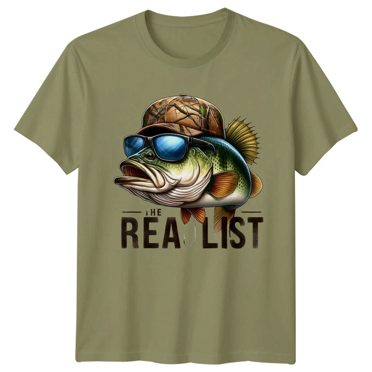 The Realist Bass Fishing Mens Fisherman Gift Angler Tee Unisex