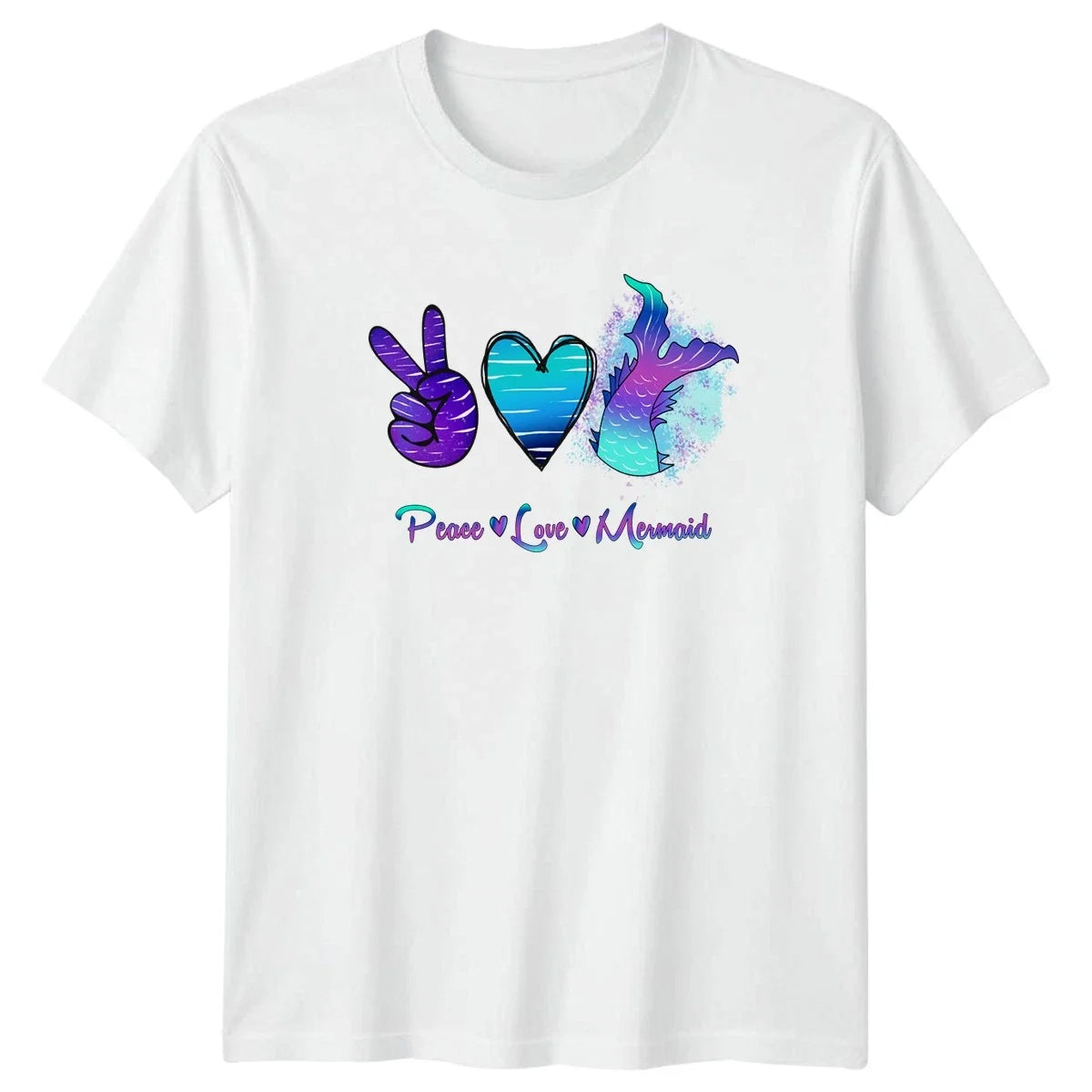 Peace Love Mermaid Womens Mermaidcore Fantasy Ocean Unisex