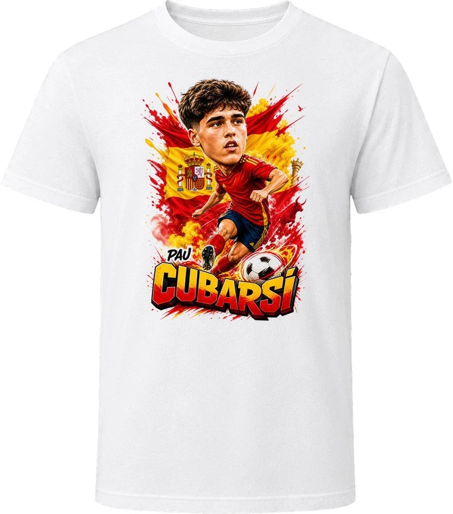 Pau Cubarsi Spain Soccer Caricature 2026 World Cup T Shirt Unisex