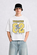 Perseverance White Heavyweight Oversized Graphic T Shirt Drop Shoulder Unisex Unisex