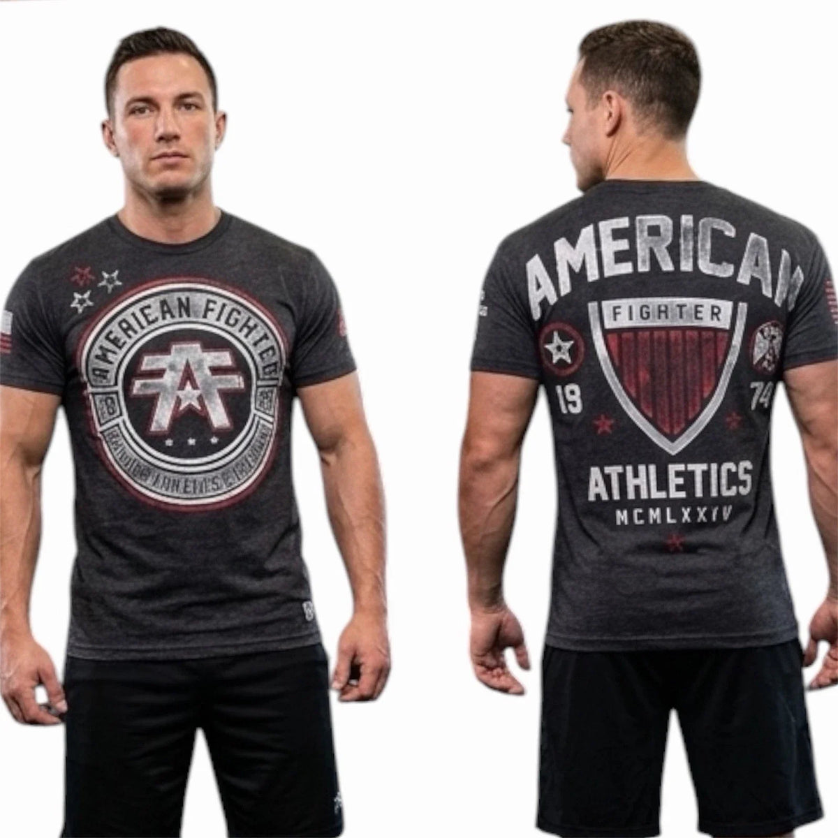 AMERICAN FIGHTER Heather Black CUMBERLAND Athletic Graphic NWT Unisex