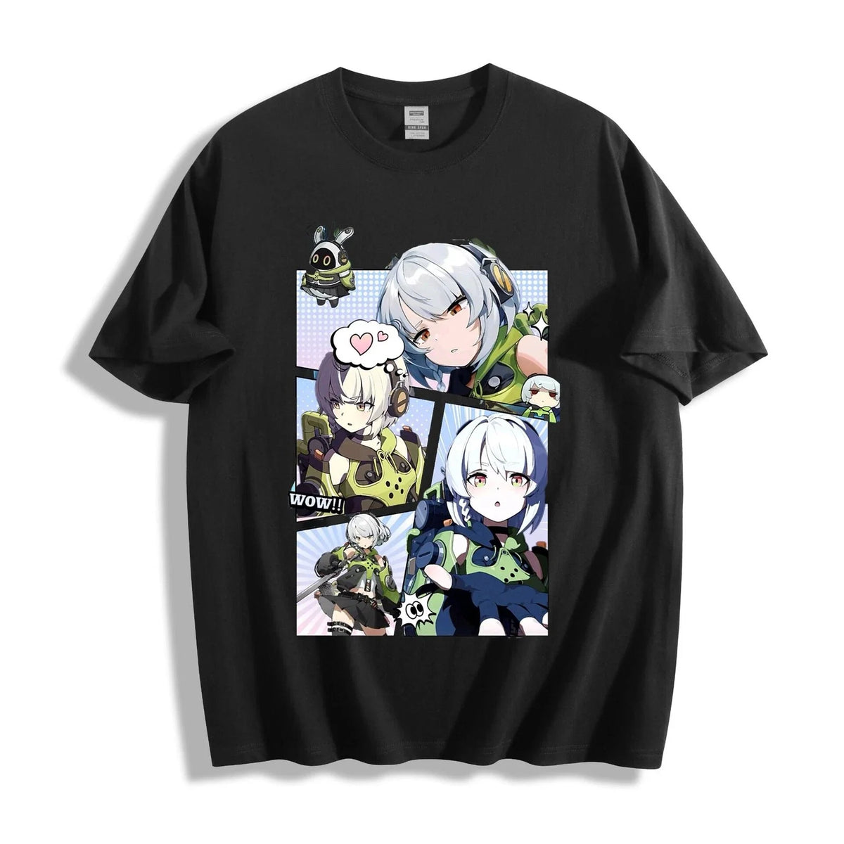 Zenless Zone Zero Anby Comic Collage T - Shirt | Anime Game Character Tee Unisex