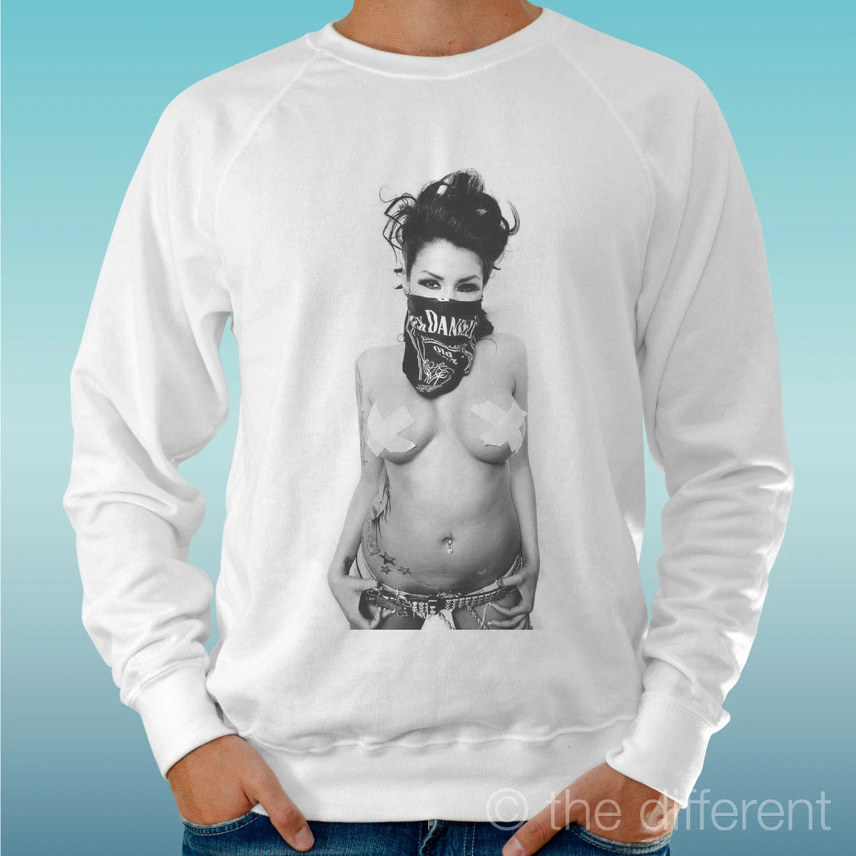 Felpa Man Light Sweater White " Sexy Girl Band Sexy " Road To Happiness Unisex