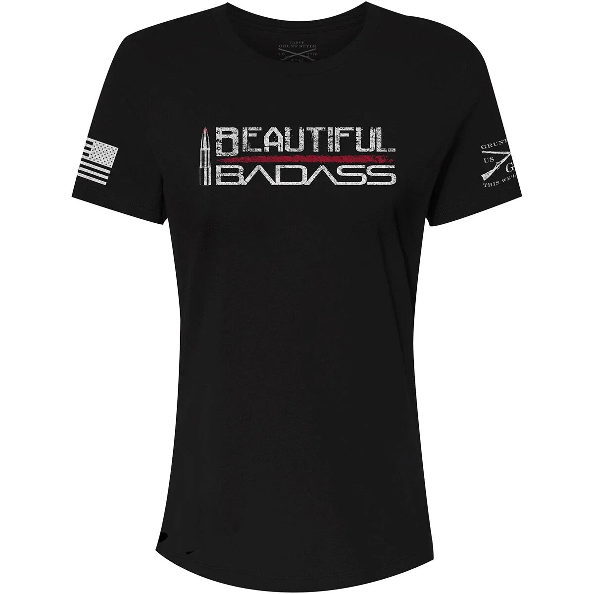 Grunt Style Women's Relaxed Fit Beautiful Badass - Black Unisex