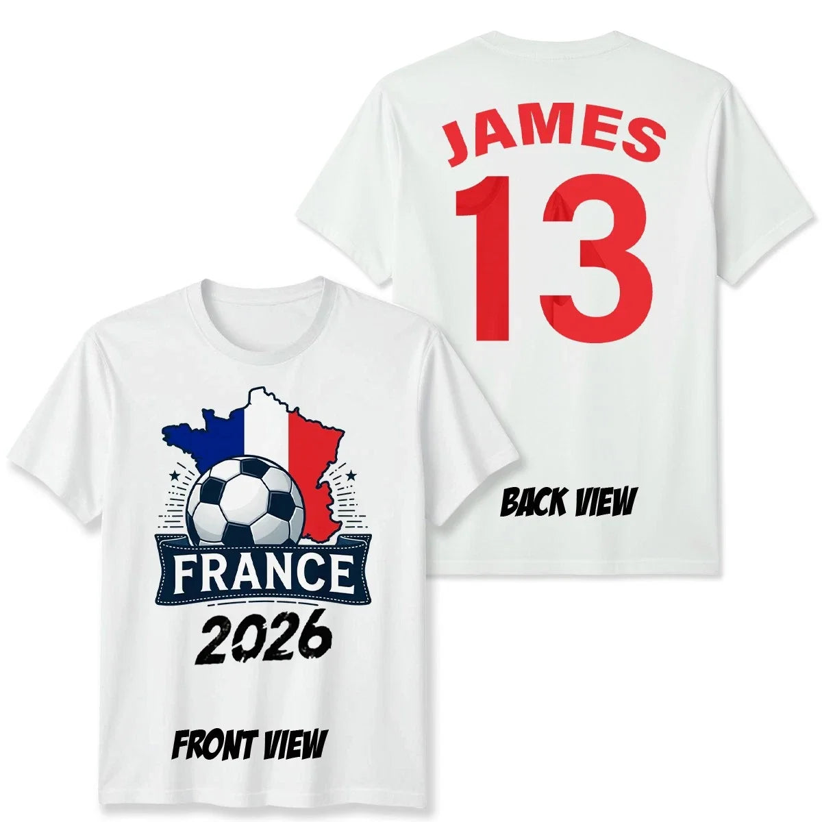France Personalized Unisex T Shirt Custom Name And Number Football Fan Top Unisex