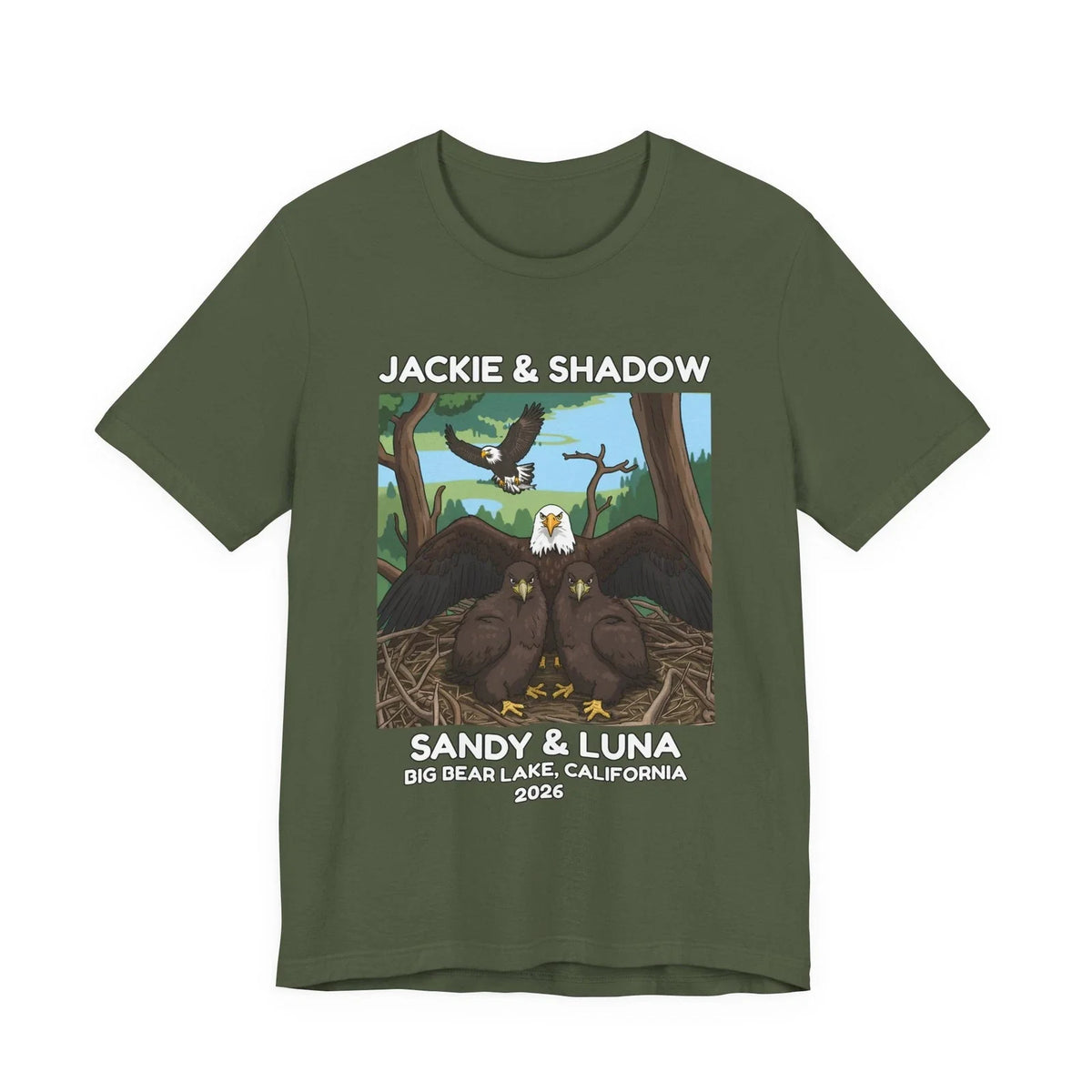 2026 Jackie & Shadow Sandy and Luna Big Bear Baby Bald Eagle Graphic Tee Unisex