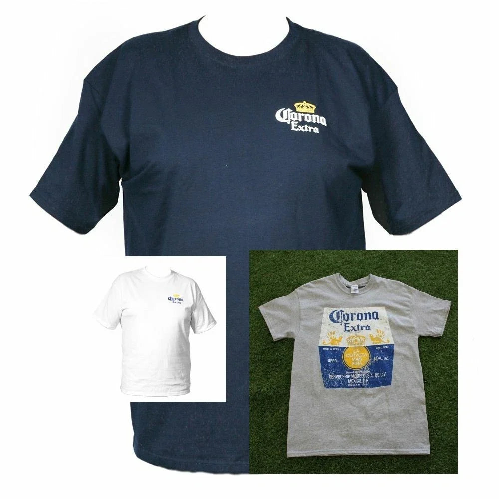 New Corona Men Cotton T Shirt Top Made Mexico Soft Heavyweight S-M-L-XL-XXL Unisex