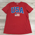 USA Shirt American Flag Patriotic Men's Red Cotton Blend XL Tee Unisex