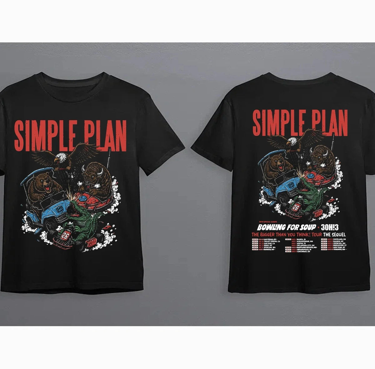 Simple Plan Bigger Than You Think US Tour 2026 T shirt Unisex