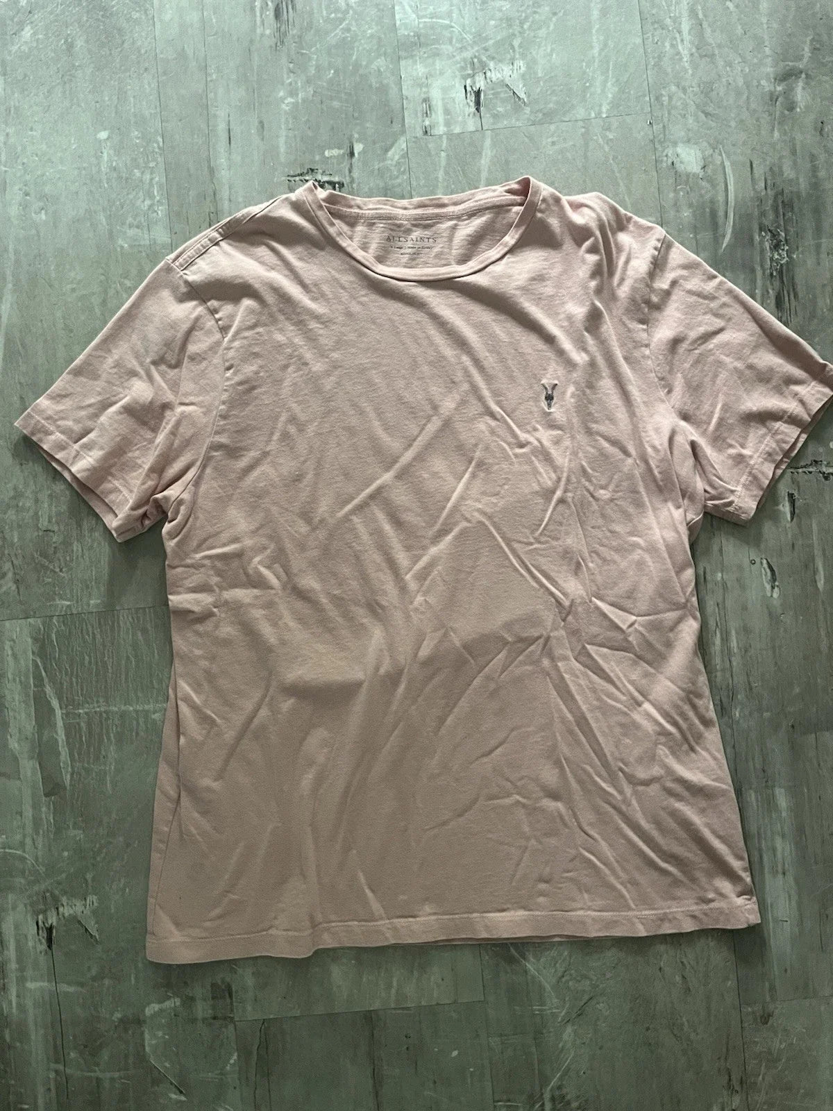 Allsaints SS Tonic Crew Men’s XL 100% Organic Cotton Dusty Pink MD058Y Unisex