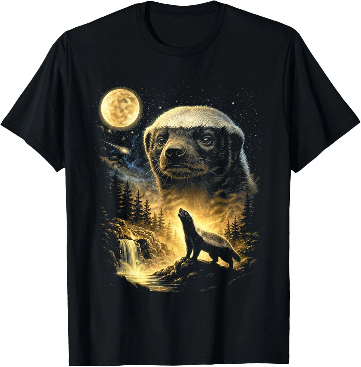 Honey Badger Howling to The Moon Meme Funny 90s Honey Badger unisex Unisex