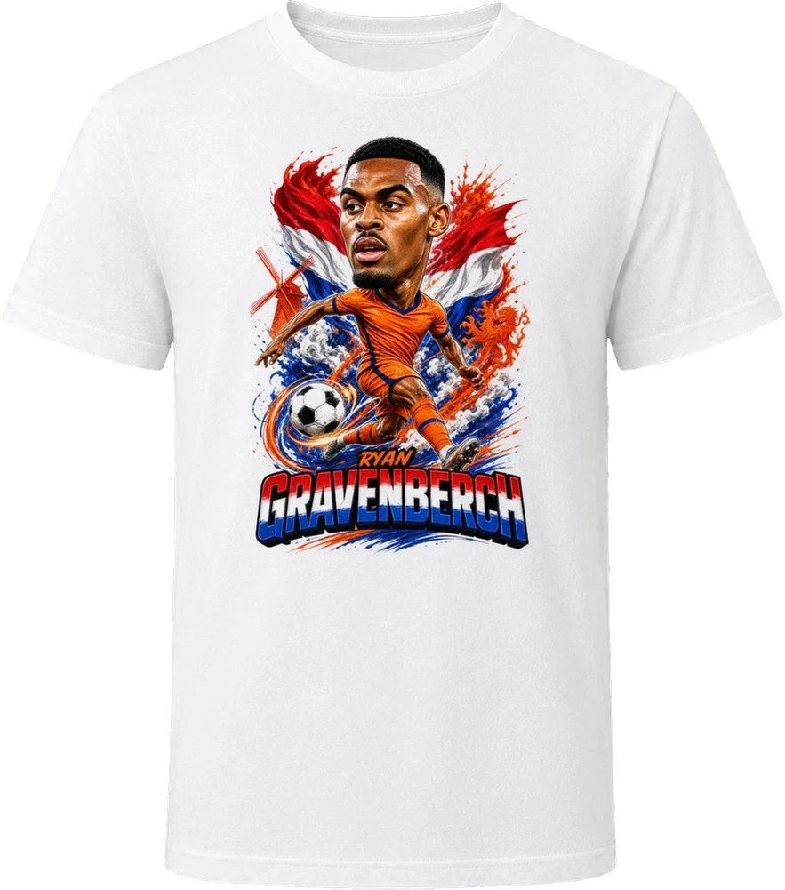 Ryan Gravenberch Netherlands Soccer Caricature 2026 World Cup T Shirt Unisex