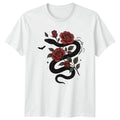 Spooky Season Snake Roses Halloween Men Women Graphic Tee Unisex