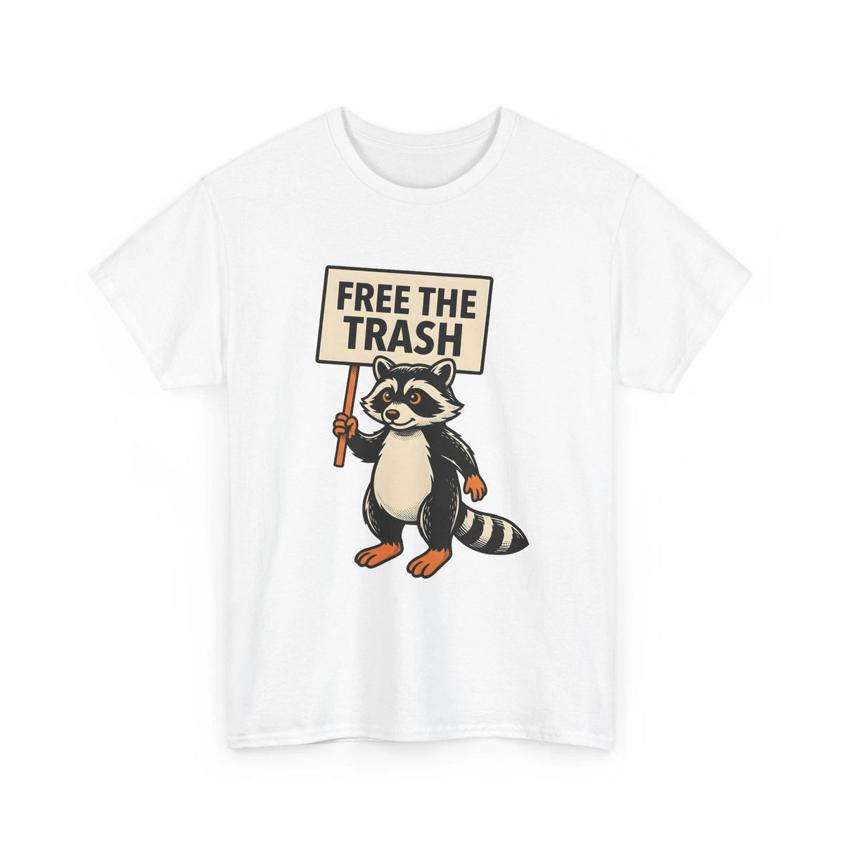 Raccoon Cartoon Shirt Funny Animal Gift Women Bold Graphic Tee Trash Panda
